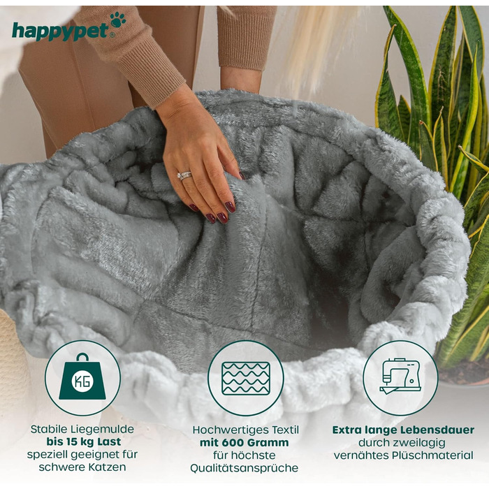 Котячий дряпак HAPPYPET Leonardo XXL для великих котів, 250-275 см, стійкий, товсті стовпи 18 см, лежанки до 20 кг, дімка, натуральне дерево, для мейн-кунів і рагдолів