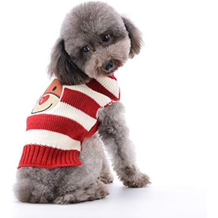 Пуловер для собак на Різдво: теплий в'язаний пуловер-роллінґ з орнаментом для цуценят та дорослих собак, розмір XXL. Ідеальний подарунок для вашого улюбленця!