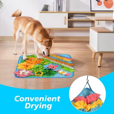 Килимок-нюхалка для собак, килимок для пошуку корму, інтерактивна іграшка для собак, килимок-нюхалка для цуценят, 50x50 см, блакитний