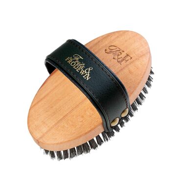 Щітка для собак Fritz & Frodewin Bobbsen для короткої та середньої шерсті | Масажна щітка з FSC-дерева | Шкіряний ремінь | Виготовлено в Німеччині