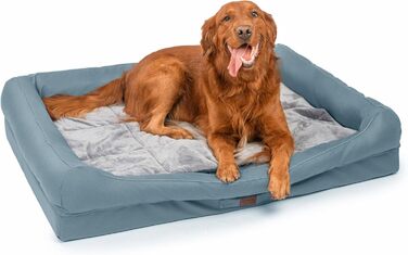 Райкоу - ліжко для собак з знімним подушкою, м'яке та миється - місце для сну, подушка для собак, собаче ліжко, килимок для собак - високоякісне ліжко для тварин для вашого вірного друга. (Блакитний, 100 * 80 * 9 см) 100*80*9 см Блакитний