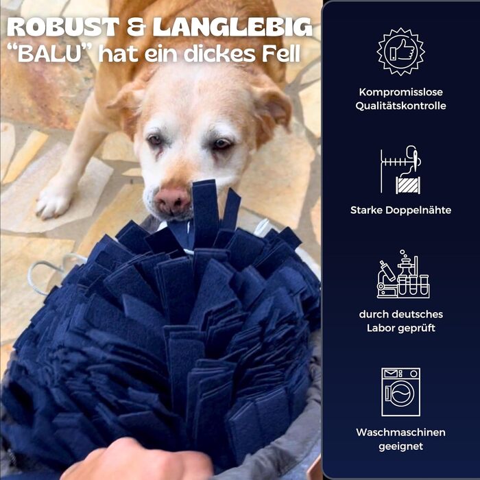 Напфгефлюстер® - Килимок для носа BALU - Іграшка-головоломка для собак, іграшка для дресирування, іграшка для собак, килимок для пошуку, регульований без присосок