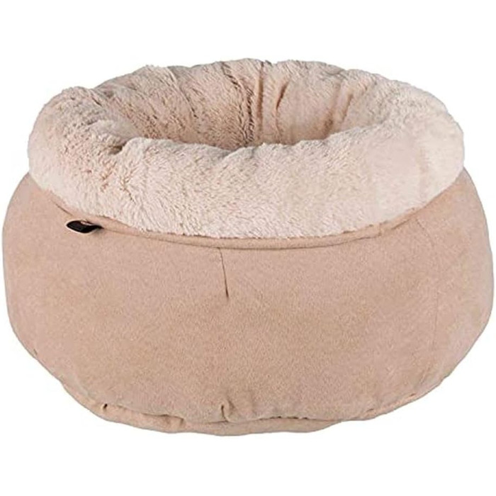 Ліжко для собак TRIXIE Elsie, діаметр 45 см, бежеве - м'яке ліжко з плюшем, кошик для маленьких собак, з високим бортиком, 37706