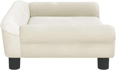 Крісло-ліжко для собак, м'яке ліжко для тварин, диванчик для маленьких собак та котів, ліжко для домашніх тварин, велюр (70 x 48 x 22 см, кремовий)