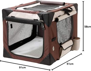 Пластиковий контейнер для тварин Karlie Smart Top De Luxe, 91×61×58 см, бежево-коричневий
