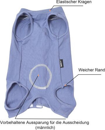 Корсет для собак після операції/кастрації, дихаючий, анти-витікання, м'який, синій, XL/X-Large