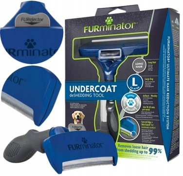 Щітка FURminator для собак з довгою шерстю (розмір L) для видалення підшерстя, 1 шт.