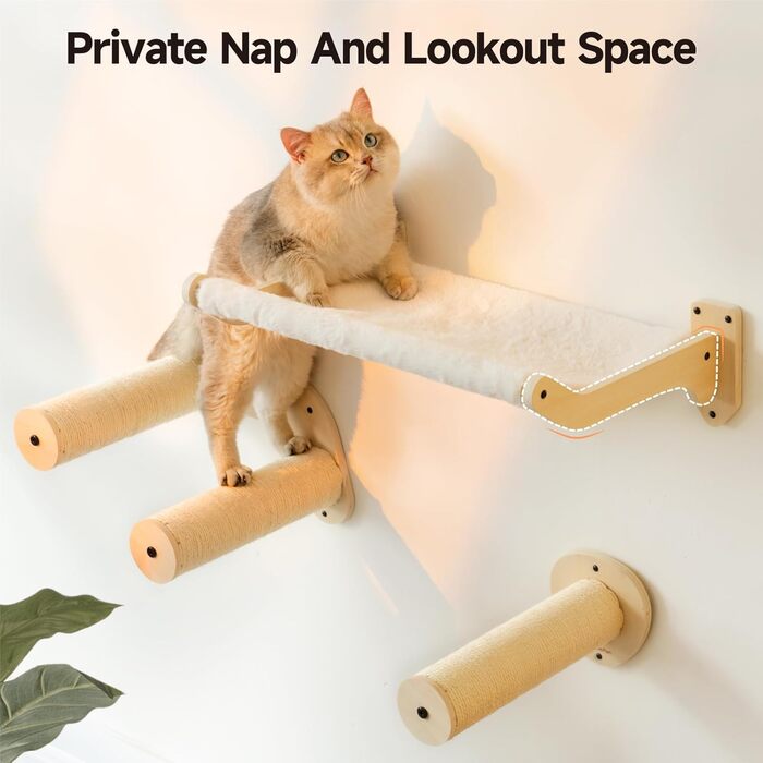 Кішка лежанка на стіну MEWOOFUN, 52x32 см, знімний чохол