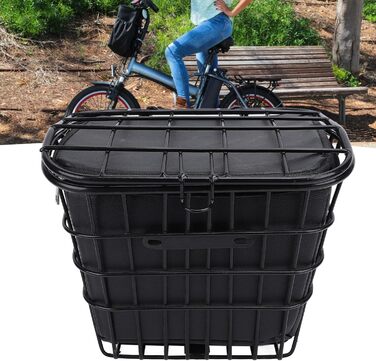 Металевий кошик на велосипед, спереду/ззаду, знімний кишеньковий відсік, кріплення на кермо, для собак, тварин, фруктів