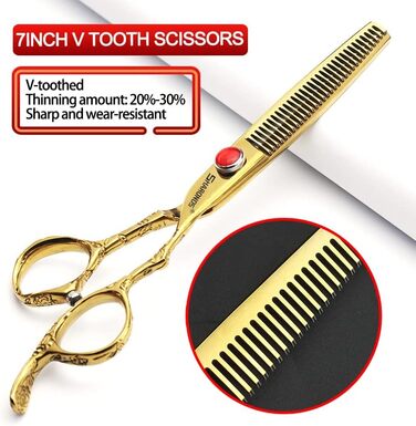 Професійні ножиці для перукарів 7 дюймів з візерунком троянд, перукарські інструменти, набір японських ножиць з нержавіючої сталі