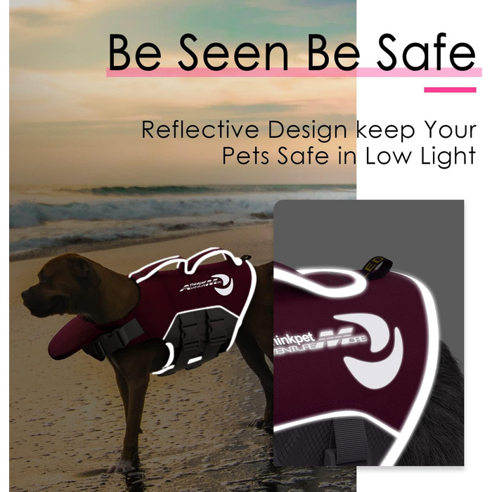 Жилет рятувальний для собак ThinkPet, рожевий, розмір M