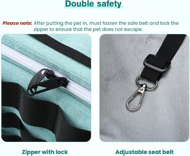 Транспортна переноска для котів Pecute, розширювана, для 2 котів, велика переноска для собак та цуценят, складана переноска-сумка для котів, аква-зелений колір