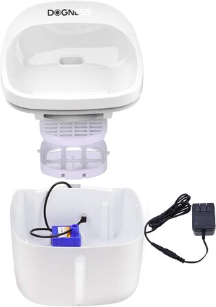 Автоматичний дозатор корму для собак DOGNESS 9L - програмований, з таймером, для великих собак, контроль порцій, білий/блакитний