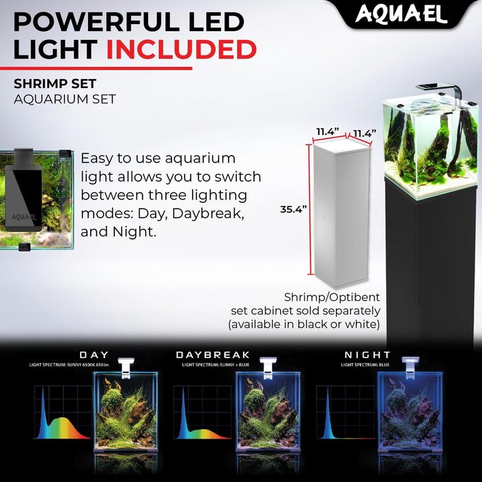 Акваріум Aquael Shrimp Set Day&Night 20 білий, 19 л, комплект для креветок, 4.63 кг