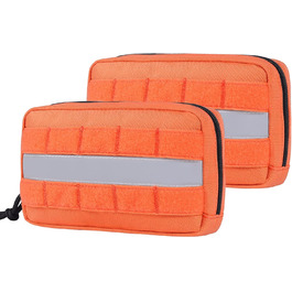 Futterbeutel OneTigris для собак 2 шт., великий MOLLE, з світловідбиваючими смугами, для тренувань, прогулянок, тактичне спорядження, зелений (помаранчевий)