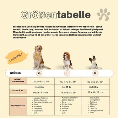 Ортопедичне ліжко для собак Rio, миється, кошик для собак з антиковзким покриттям та подушкою з memory foam для зими та літа, ідеально для великих собак до 35 кг (L 100x70x17 см), коричневе