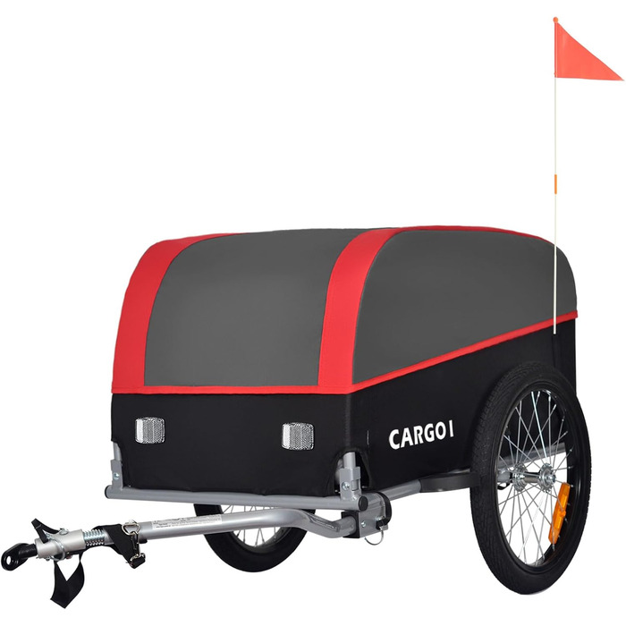 Фahrrad Lastenanhänger Tiggo VS Cargo: великий вантажний причіп для велосипеда, 75x46 см, 120 літрів, зелений (червоний)
