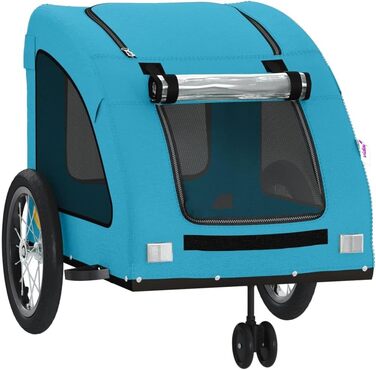 Причіп для собак vidaXL, блакитний, 45 кг, Oxford-Gewebe, з прапором та відбивачами