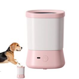 Автоматичний мийник лап для собак | Анти-бризки, 2 швидкості, портативний для собак маленьких, середніх та великих розмірів, рожевий