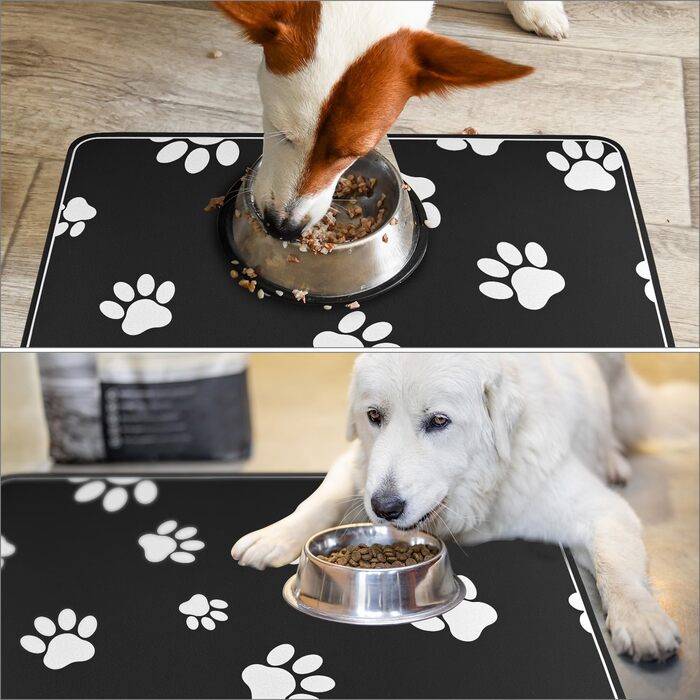 Килимок для годування собак та котів QWORK® 30x50 см, водопоглинаючий, сірий