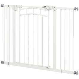 PawHut Dog Door Gate 74-100 см шлагбаум з дверима з автоматичним закриванням без свердління для малих і середніх собак