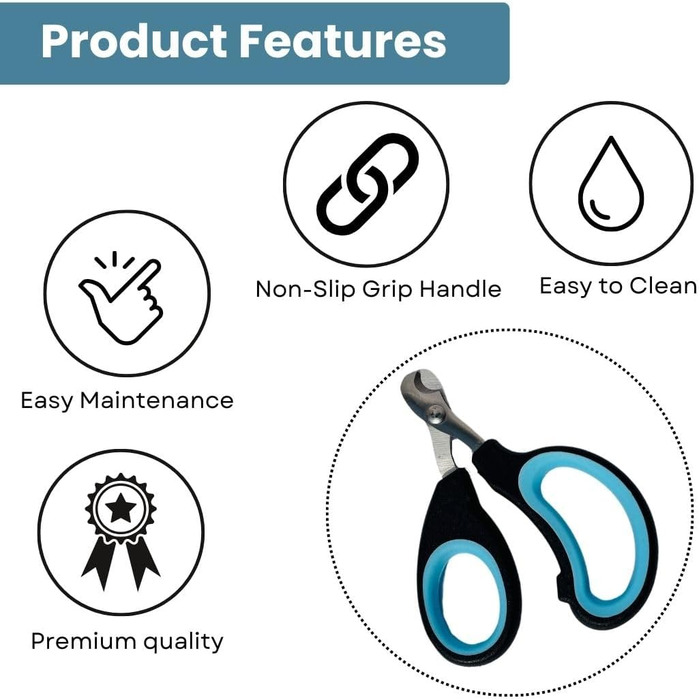 Richpet PrecisionPaws Кігтеріз з нержавіючої сталі для котів, собак і птахів XS, професійний, гострі леза, нековзна ручка