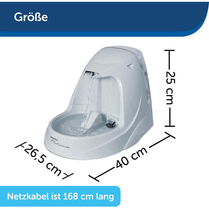 Автоматична поїлка PetSafe Drinkwell Platinum для собак і котів, фільтрація води, BPA-вільний пластик, 5 л
