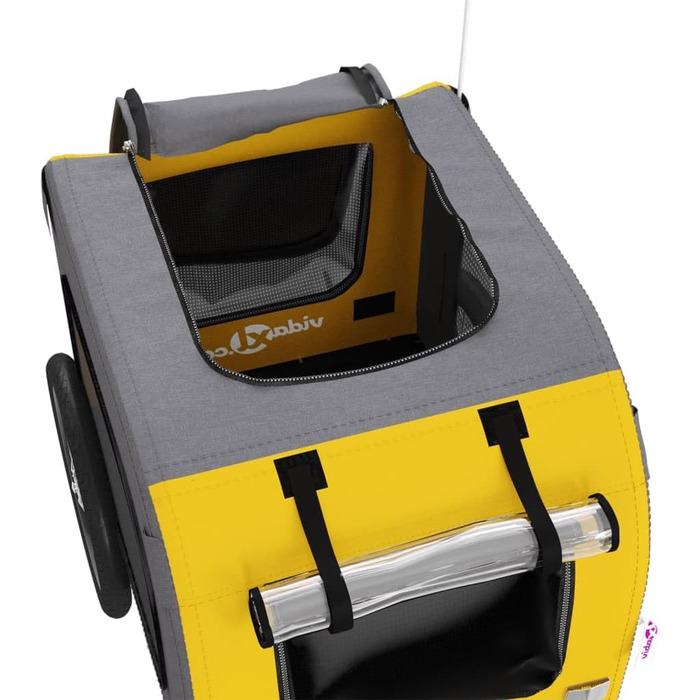 Фаркоп-причіп для собак Tidyard, 45 кг, Oxford-Gewebe, з прапором та відбивачами, жовто-сірий