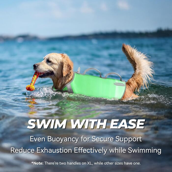 Жилет рятувальний для собак VIVAGLORY Neoprene, L, блакитний. Жилет для плавання, допомога у воді, комфортний та легкий.