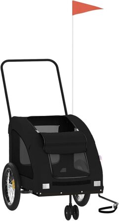 Причіп для собак Robuster Oxford, чорний, сталь, PVC, вантажопідйомність 45 кг, 68 x 137 x 72 см