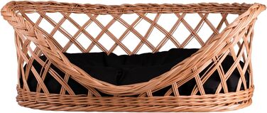 Корзина для собак та котів, лежанка овальної форми, з подушкою, коричнева