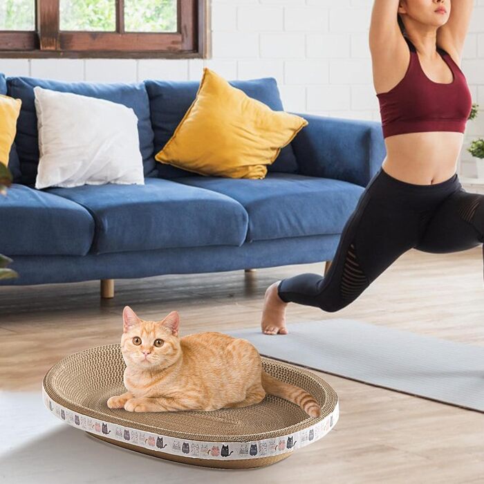 Кігтеточки для котів з гофрокартону 2 шт. - круглі та овальні, для кігтекартону, іграшок, ліжка та кігтекартону