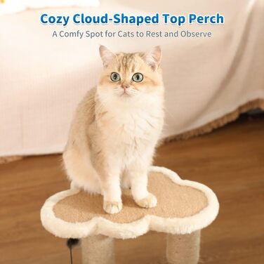 Когтеточка для котів Made4Pets Wolke, 44,5 см, натуральний сизаль, м’яка лежанка, інтерактивна іграшка, для домашніх котів