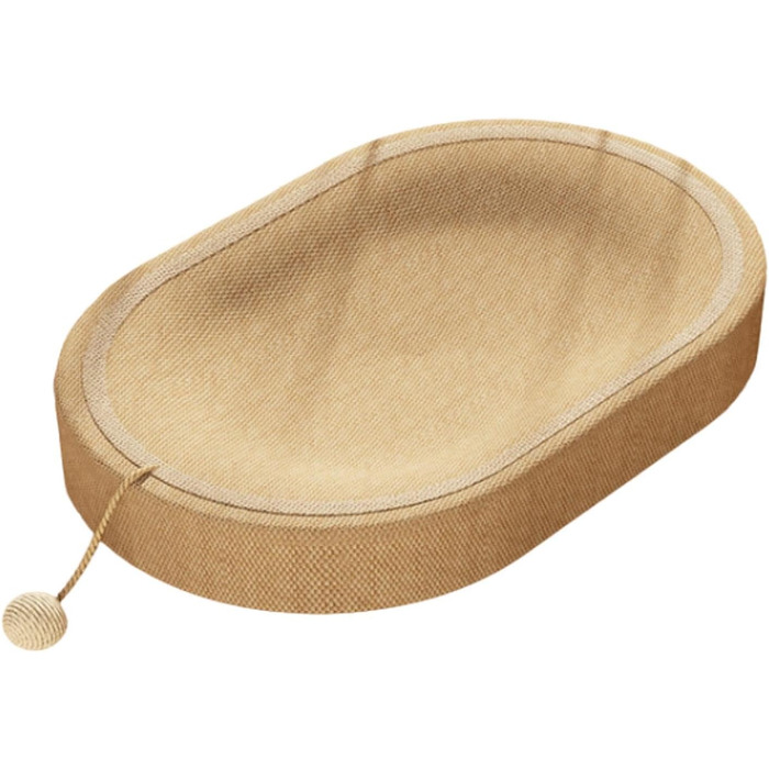 Кігтеточка для котів перфк, лежанка з картону та сизалю, гніздо-крісло, з м'ячиком (колір: коричневий)