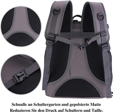 Рюкзак для котів та собак Lollimeow - великий, сірий, 38x30x45 см. Підходить для перевезення в літаку.