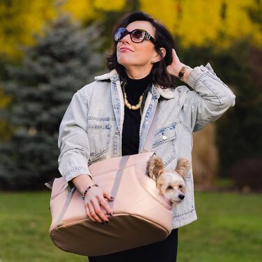 Сумка-переноска для собак та котів Boutique Zoo, 5 кг, рожева (штучна шкіра)