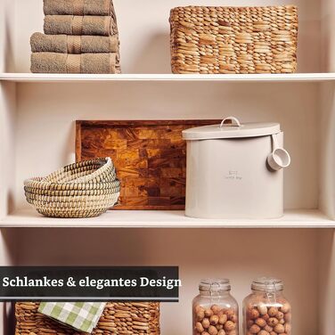 Контейнер для ласощів та кормів для собак Premier Housewares Adore Pets Lucky Dog з ложкою, натуральний колір, 6.5 л