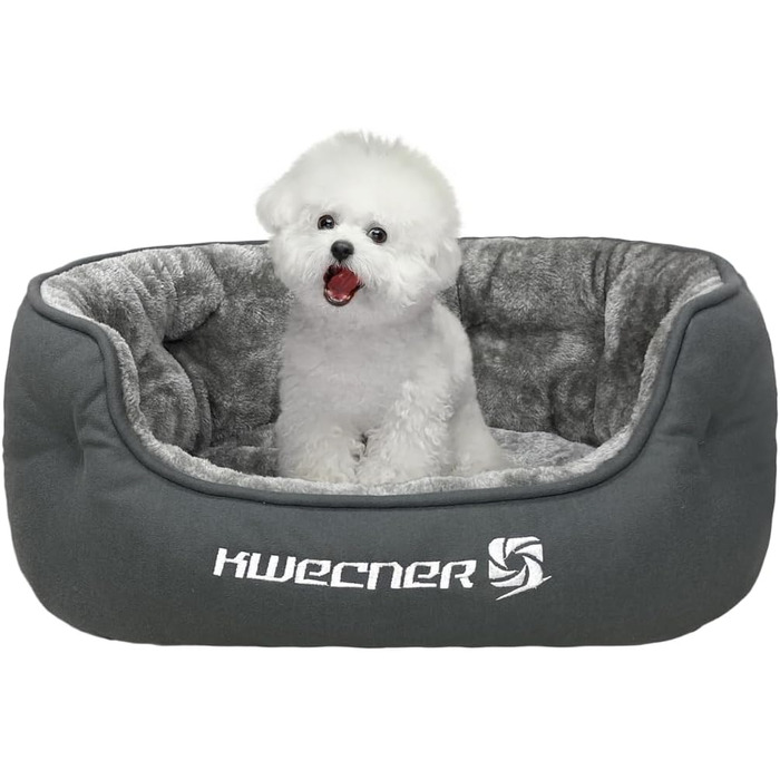 М'яке ліжко для собак та котів - ліжко-кошик з антиковзною основою сірого кольору