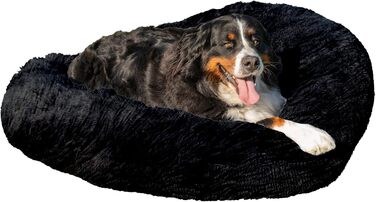 Кругле лежанка для собак та котів, чорний, 120 см, ручної роботи, з м'якою підкладкою, легко миється