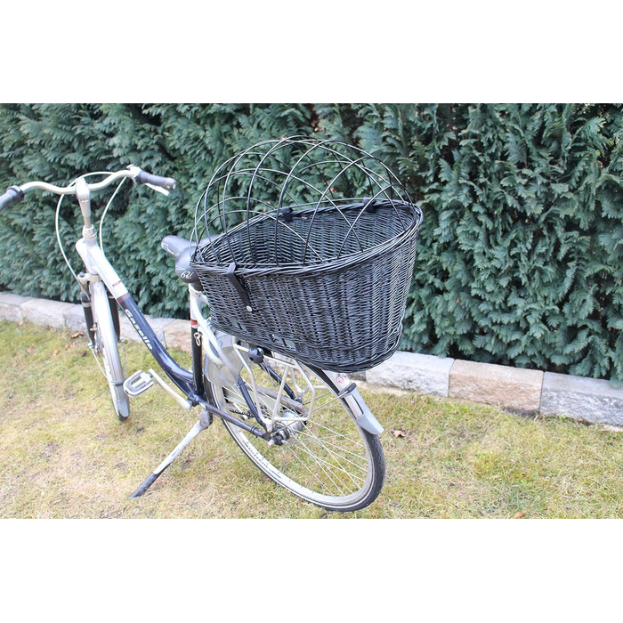 Корзина для велосипеда Marcus Weidenhandel для собак та інших тварин, чорна, XXL, з металевою сіткою