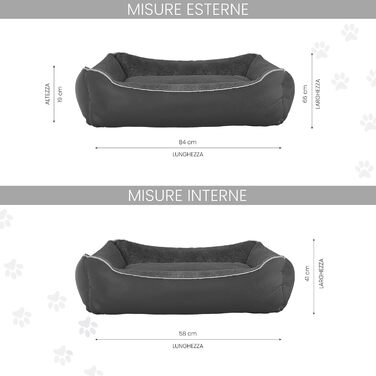 Ліжко для собак та котів Sogni E Capricci, 48x42x16 см, сірий колір, NUVOLA