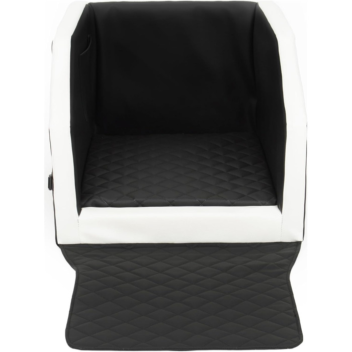 Автоматичне ліжко для собак у машину Velinda з ременем безпеки, 55x70 см, чорно-біле