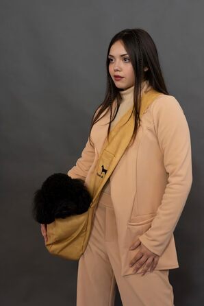 Сумочка для собак Noah & Paw для маленьких собак до 10 кг, з регульованим плечовим ременем та м'яким хутром, 3X захист, переноска для тварин з веганської шкіри