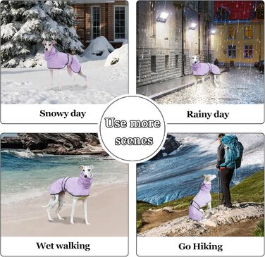 Водонепроникна куртка для породистих собак Віндхаунд, Грейхаунд, Лурчер, Віппет (L, XL, фіолетовий)