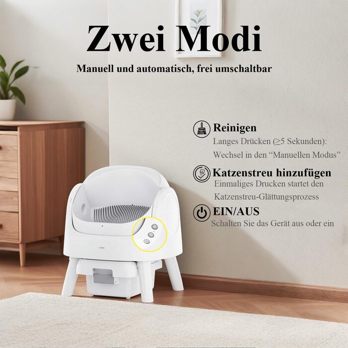 Автоматичний лоток для котів з самоочищенням, 10л, XL, білий