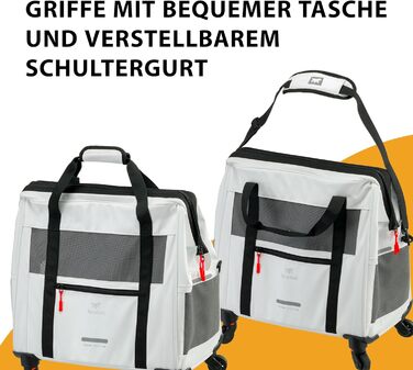 Транспортна переноска для собак та котів Ferplast Voyager Trolley, біла, з висувним ручками та колесами, до 15 кг, 46 x 26 x 48 см