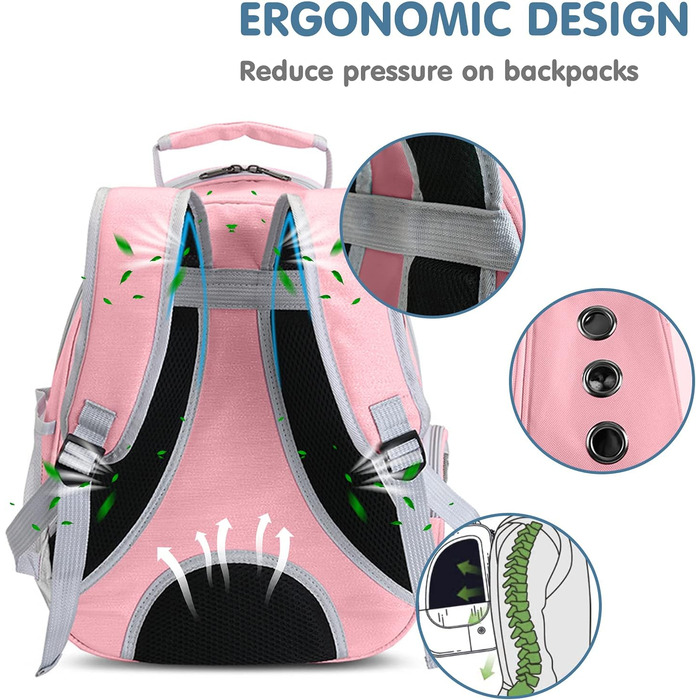 Рюкзак для котів та маленьких собак PETCUTE, рожевий, до 6 кг, знімний килимок, прозоре вікно, для подорожей