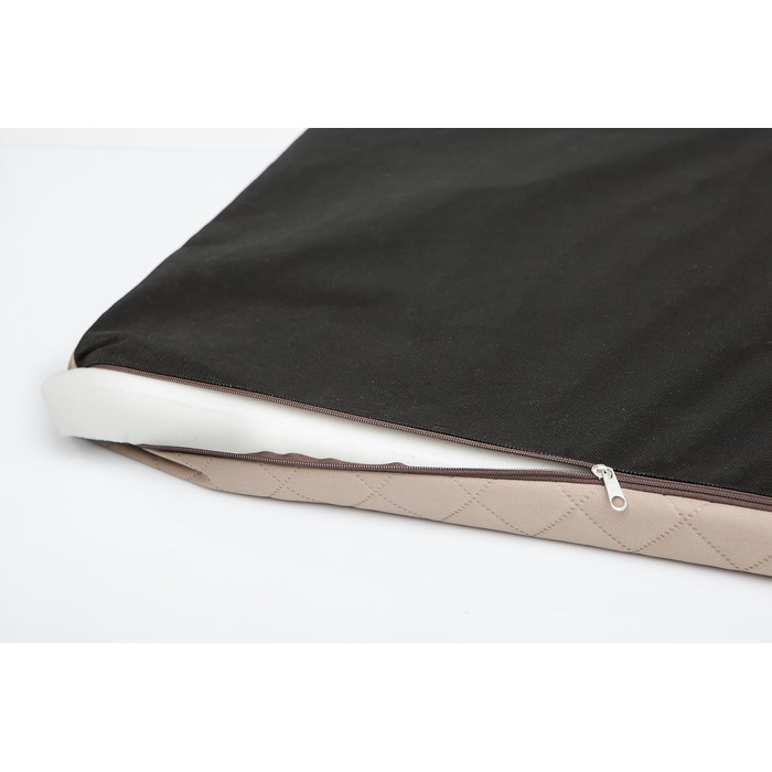 Ліжко для собак великого, середнього та малого розміру - корзина для собак, диван-ліжко з штучної шкіри, знімний та пральний чохол, Deluxe, розмір L, коричневий, 120 x 80 см