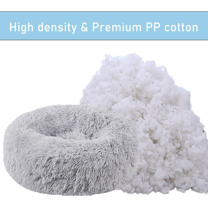 Крісло-лежанка для собак HANHAN у вигляді пончика, XXL, ортопедичне, м'яке, заспокійливе, антистрес, рожеве. Лежанка-печеринка, велика, для собак, миється, з середнім матрацом.