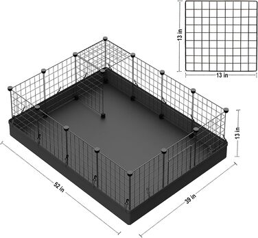 Металеві кубики-органайзери LANGXUN для зберігання, 16 шт. - клітка для дрібних тварин, загон для кроликів, морських свинок, цуценят